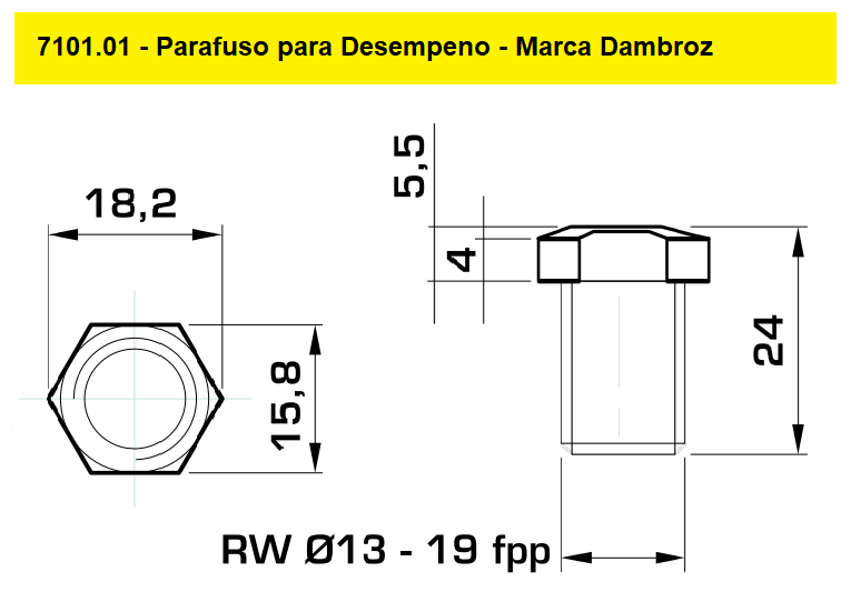 Parafuso para Desempeno - Dambroz - Cód. 7101.01